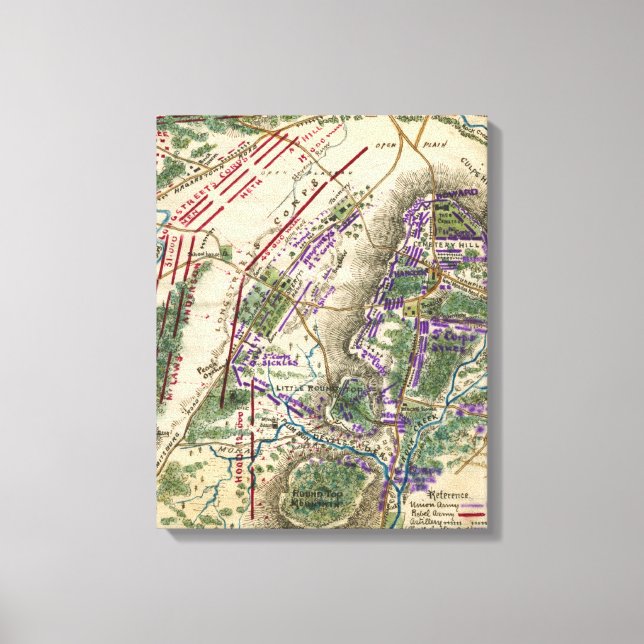 Slaget vid Gettysburg 5 Canvastryck (Framsida)