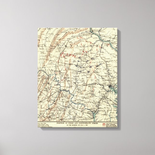 Slaget vid Gettysburg 6 Canvastryck (Framsida)