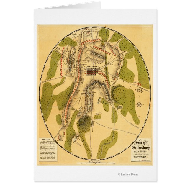 Slaget vid Gettysburg 7 Hälsningskort (Framsidan)