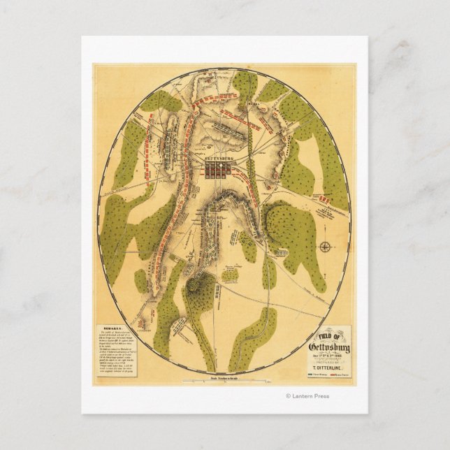 Slaget vid Gettysburg 7 Vykort (Framsida)