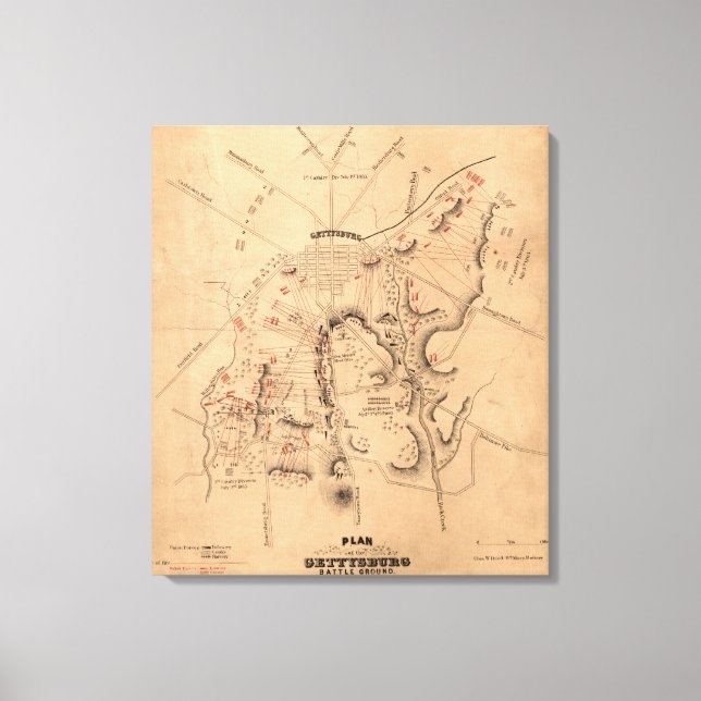 Slaget vid Gettysburg 8 Canvastryck (Framsida)