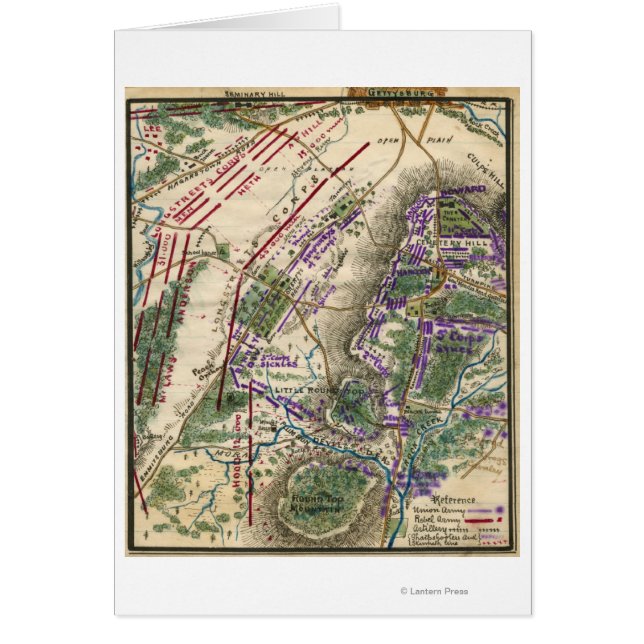 Slaget vid Gettysburg 8 Hälsningskort (Framsidan)