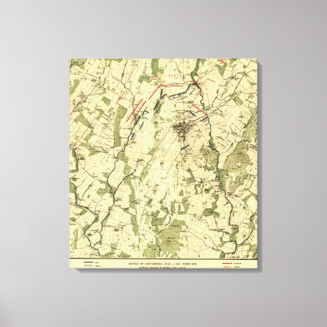 Slaget vid Gettysburg 9 Canvastryck (Framsida)