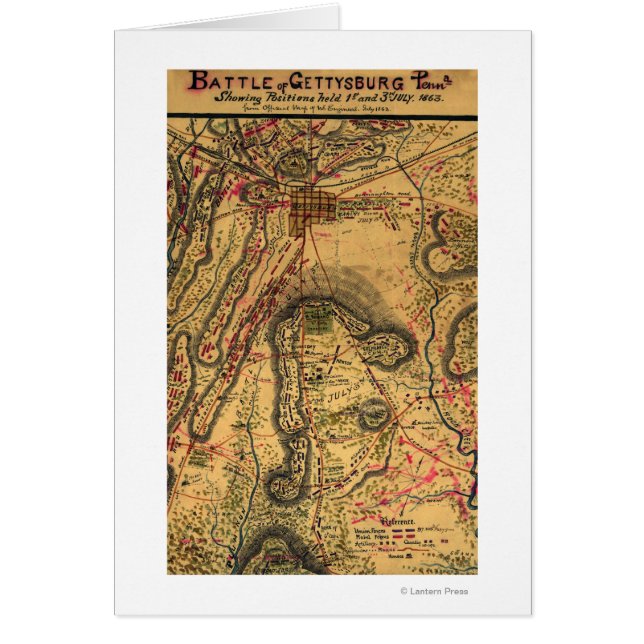 Slaget vid Gettysburg Hälsningskort (Framsidan)