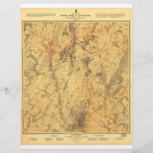 Slaget vid Gettysburg Karta av John Bachelder