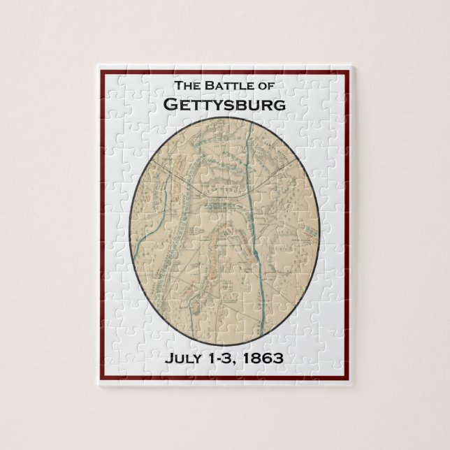 Slaget vid Gettysburg Karta Puzzle Pussel (Vertikal)