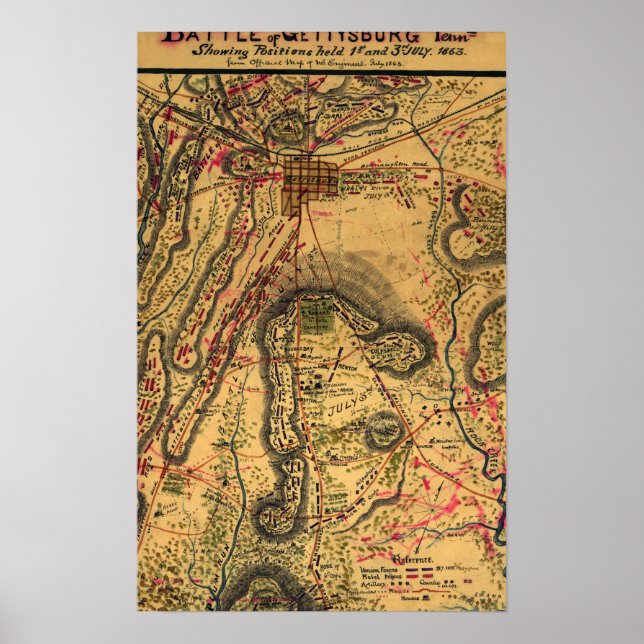 Slaget vid Gettysburg Poster (Framsidan)