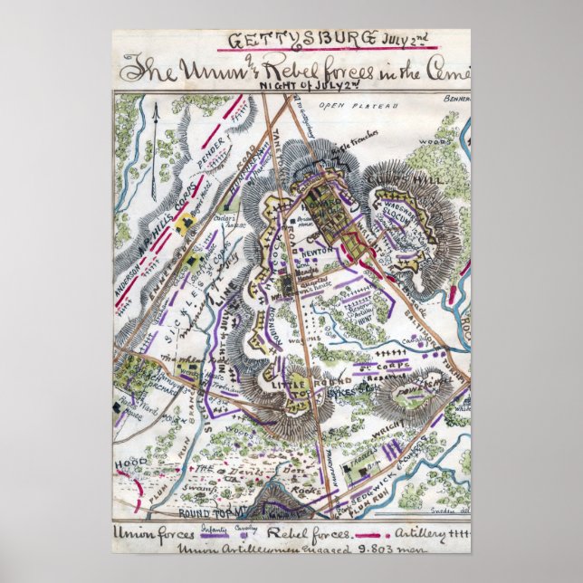 Slaget vid Gettysburg Poster (Framsidan)