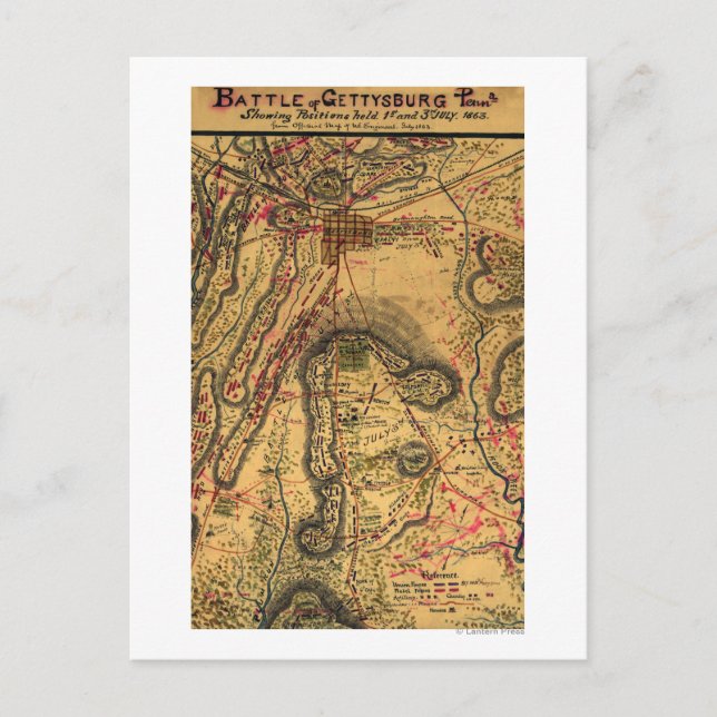 Slaget vid Gettysburg Vykort (Framsida)