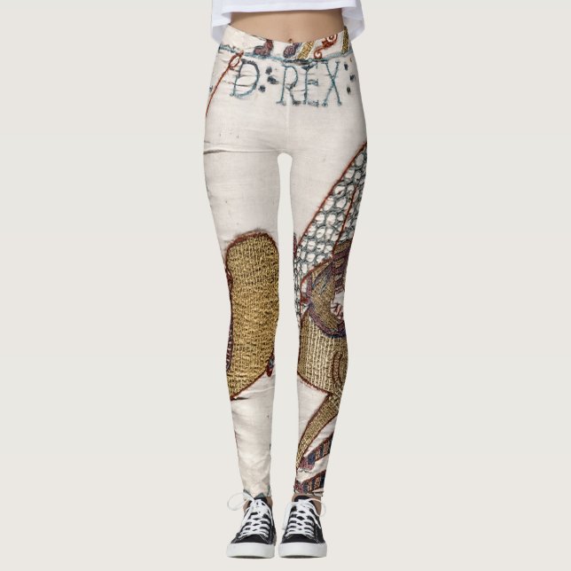 Slaget vid Hastings- Bayeux Tapestry Kung Harold Leggings (Framsida)