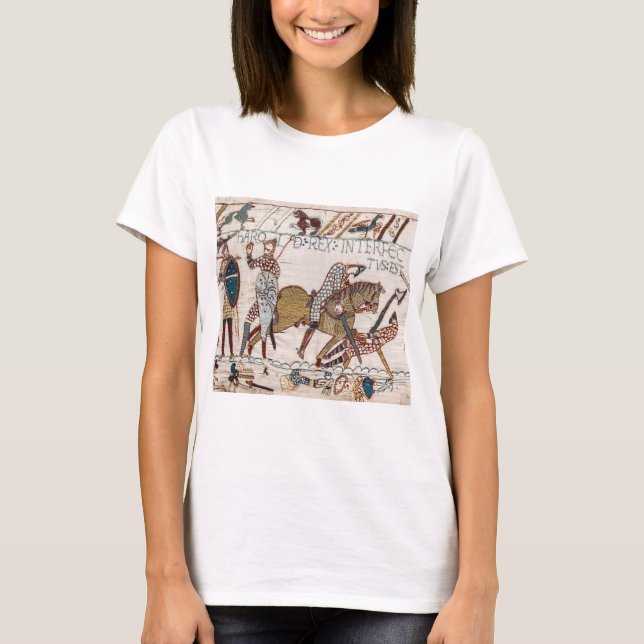 Slaget vid Hastings- Bayeux Tapestry Kung Harold T Shirt (Framsida)