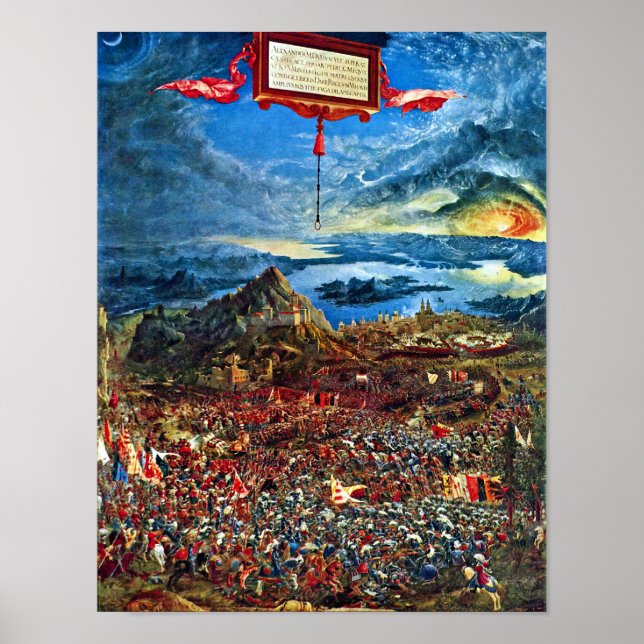 Slaget vid Issus av Albrecht Altdorfer Poster (Framsidan)