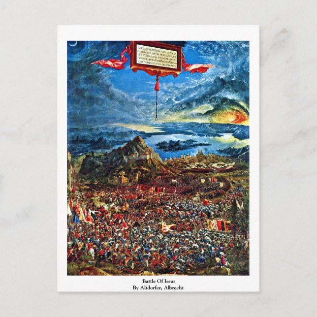 Slaget vid Issus by Altdorfer, Albrecht Vykort (Framsida)