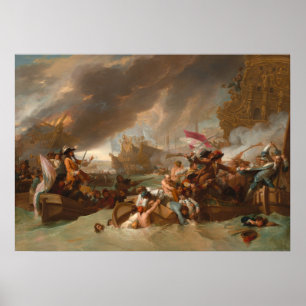 Slaget vid La Hogue - Benjamin Väster Fine Art Pos Poster