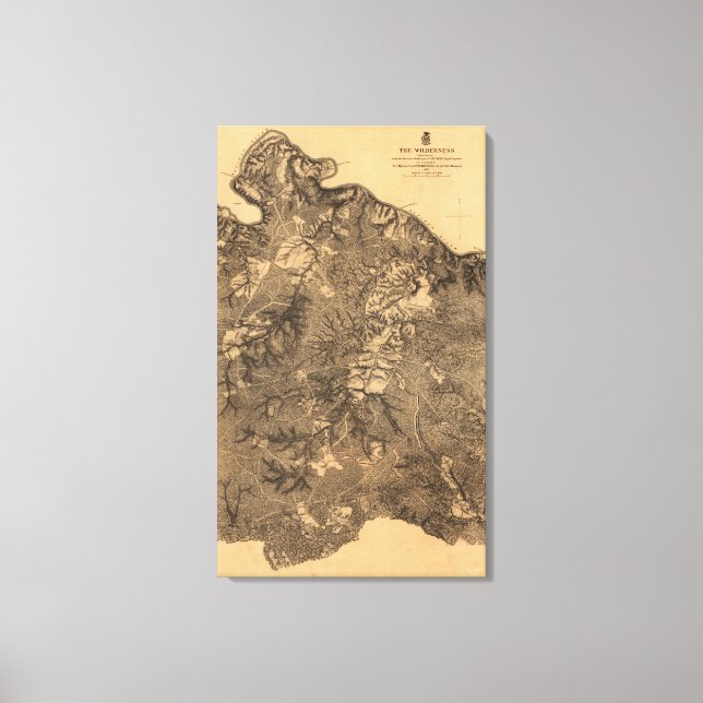 Slaget vid Wilderness - Civil Krig Panoramic Canvastryck (Framsida)