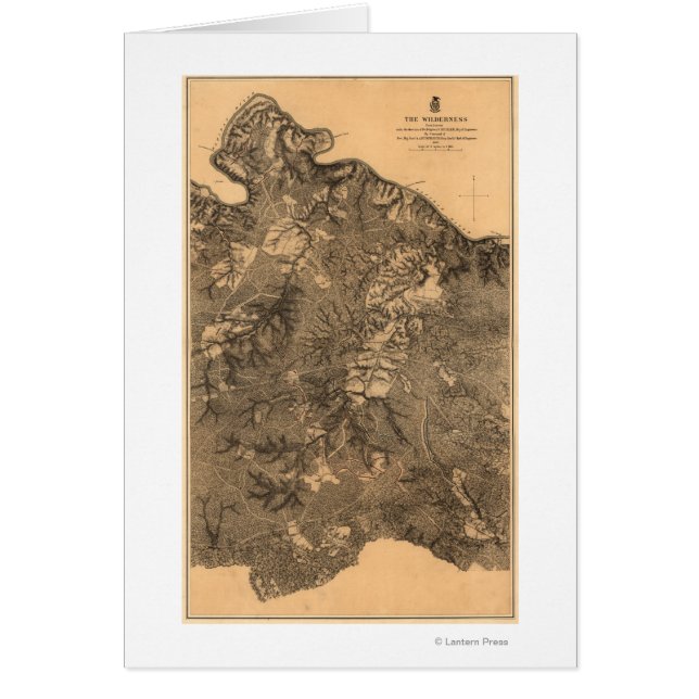 Slaget vid Wilderness - Civil Krig Panoramic Hälsningskort (Framsidan)