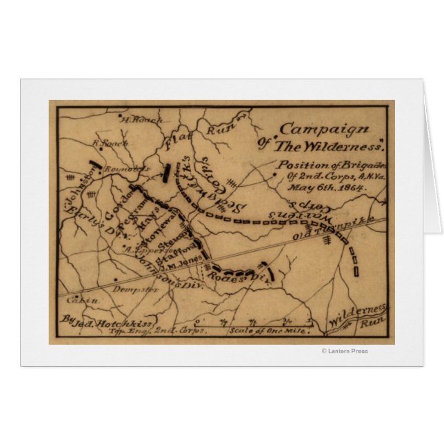 Slaget vid Wilderness - Civil Krig Panoramic Hälsningskort (Framsidan Horizontal)