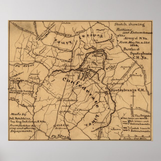 Slaget vid Wilderness - Civil Krig Panoramic Poster (Framsidan)