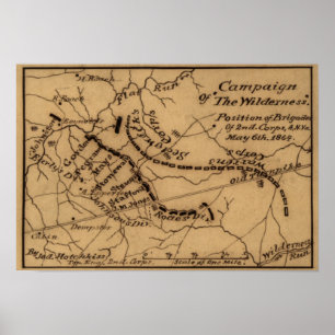 Slaget vid Wilderness - Civil Krig Panoramic Poster