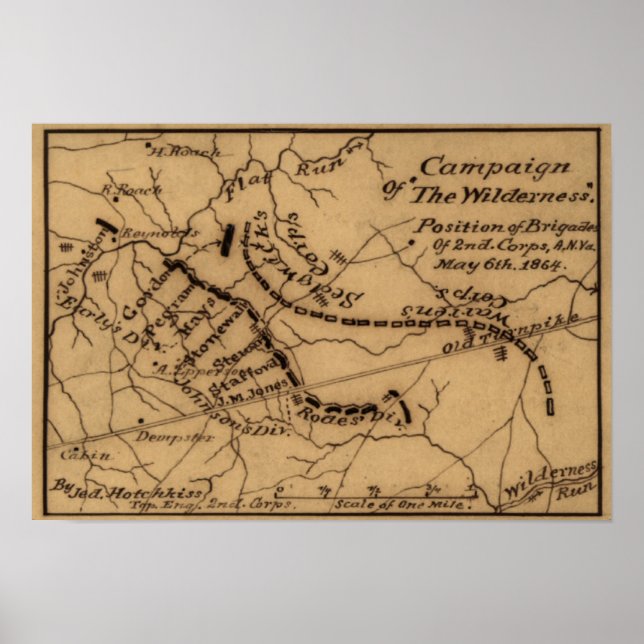 Slaget vid Wilderness - Civil Krig Panoramic Poster (Framsidan)