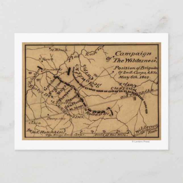 Slaget vid Wilderness - Civil Krig Panoramic Vykort (Framsida)