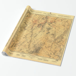 Slagfält av den Gettysburg kartan av John Presentpapper