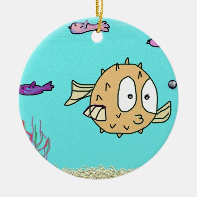 slagfisk julgransprydnad keramik (Framsidan)