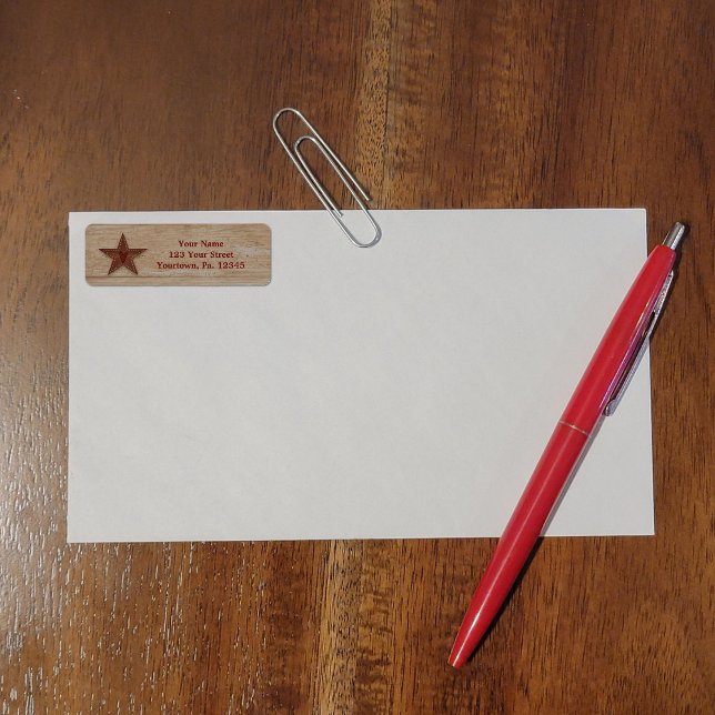 Slagit adressetikett för Tin Star Returadress Etikett (Skapare uppladdad)