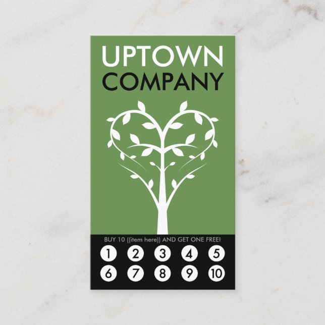 Slagit av Träd Heart Loyalty Lojalitetskort (Framsida)