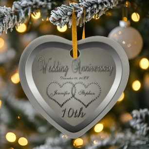 Slagit tin-utseende 10-årsjubileum Ornament