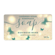 Slagmanschettsetikett för glitter-fjäril