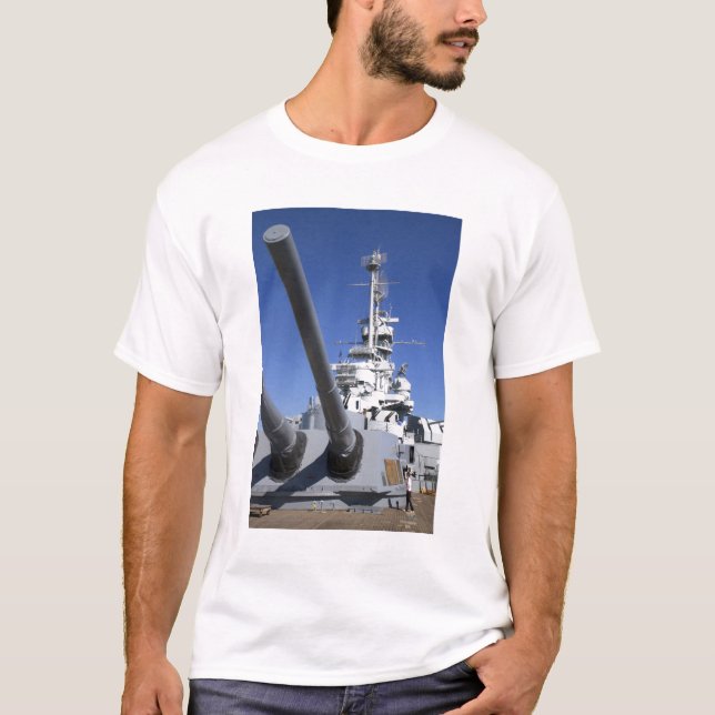 Slagskepp för USS Alabama på slagskeppminnesmärken T-shirt (Framsida)