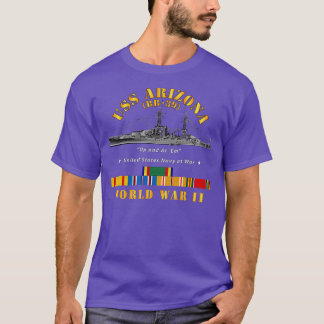 Slagskepp USS Arizona WWII med SVC-band T Shirt