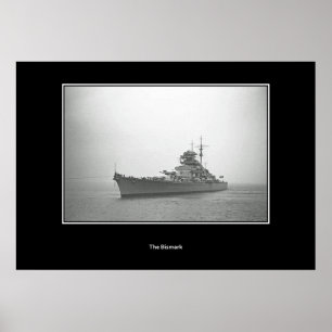 Slagskeppet Bismarck, slagskepp Vintage Affisch