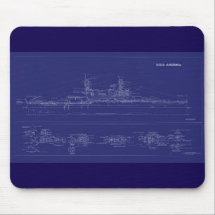 Slagskeppet USS Arizona ritning Musmatta