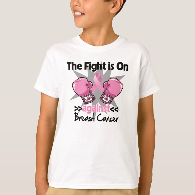 Slagsmål är på mot bröstcancer t-shirt (Framsida)
