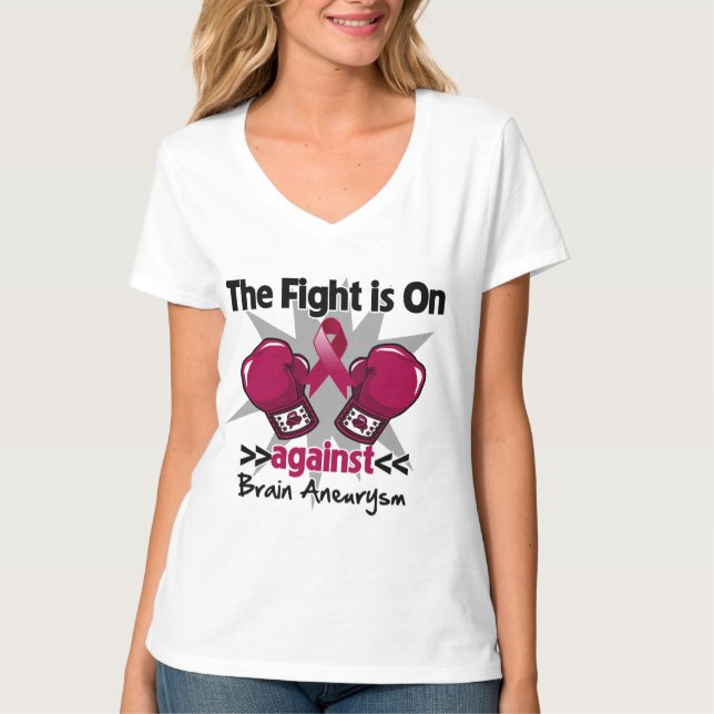 Slagsmål är på mot hjärnAneurysm Tee Shirt (Framsida)
