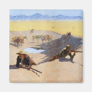 Slagsmål för vattenhål~en Frederic Remington Magnet