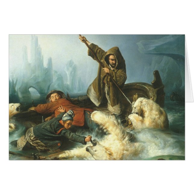 Slagsmål med polara björnar hälsningskort (Framsidan Horizontal)