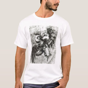 Slagsmål mellan en drake och ett lejont t-shirt