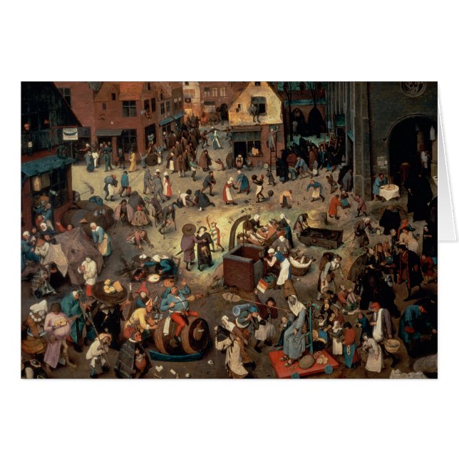 Slagsmål mellan karnevalet och fastlagen, 1559 hälsningskort (Framsidan Horizontal)