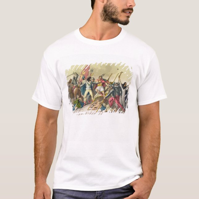 Slagsmål mellan lokalindier och Conquistadors (col Tee Shirt (Framsida)