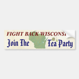 Slagsmål tillbaka Wisconsin går med Teapartyet Bildekal