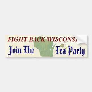 Slagsmål tillbaka Wisconsin går med Teapartyet Bildekal