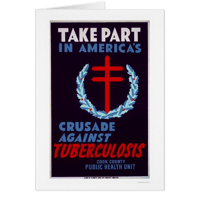 Slagsmåltuberkulos 1940 WPA Hälsningskort (Framsidan)