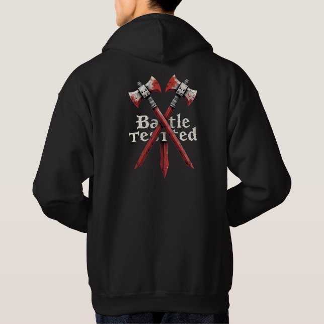 Slagtest - Viking Axes & Swords Warrior Desig Hoodie (Baksida)