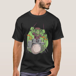 Slagverkare Trummis Zombie Trummande Trummor Hallo T Shirt
