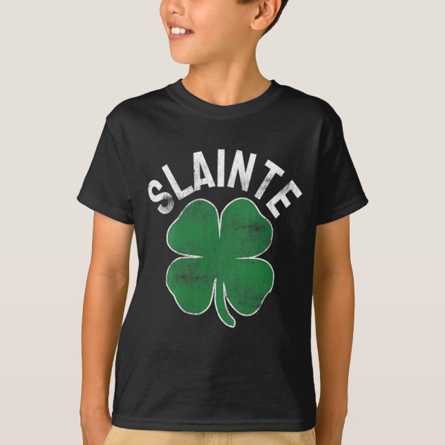 Slainte Beer Drinking Irish ST PATRICKS DAY Shamro T Shirt (Framsida)