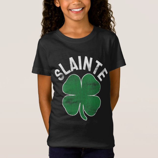 Slainte Beer Drinking Irish ST PATRICKS DAY Shamro T Shirt (Framsida)