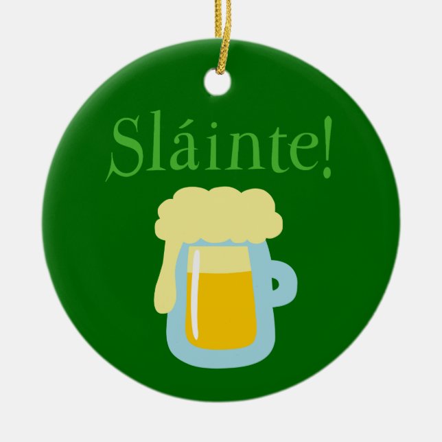 Sláinte Beer Julgransprydnad Keramik (Framsidan)